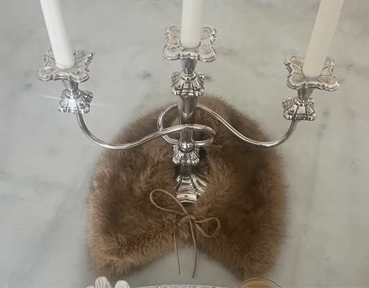 Silver Plated Three-Armed Candleholder (reserved)