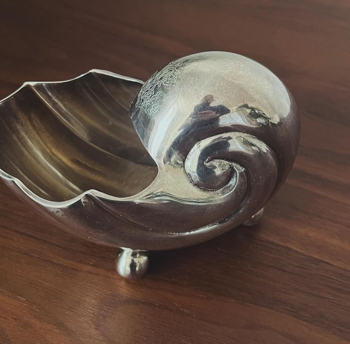 Stunning English Silver-plated Shell Bowl (reserved)