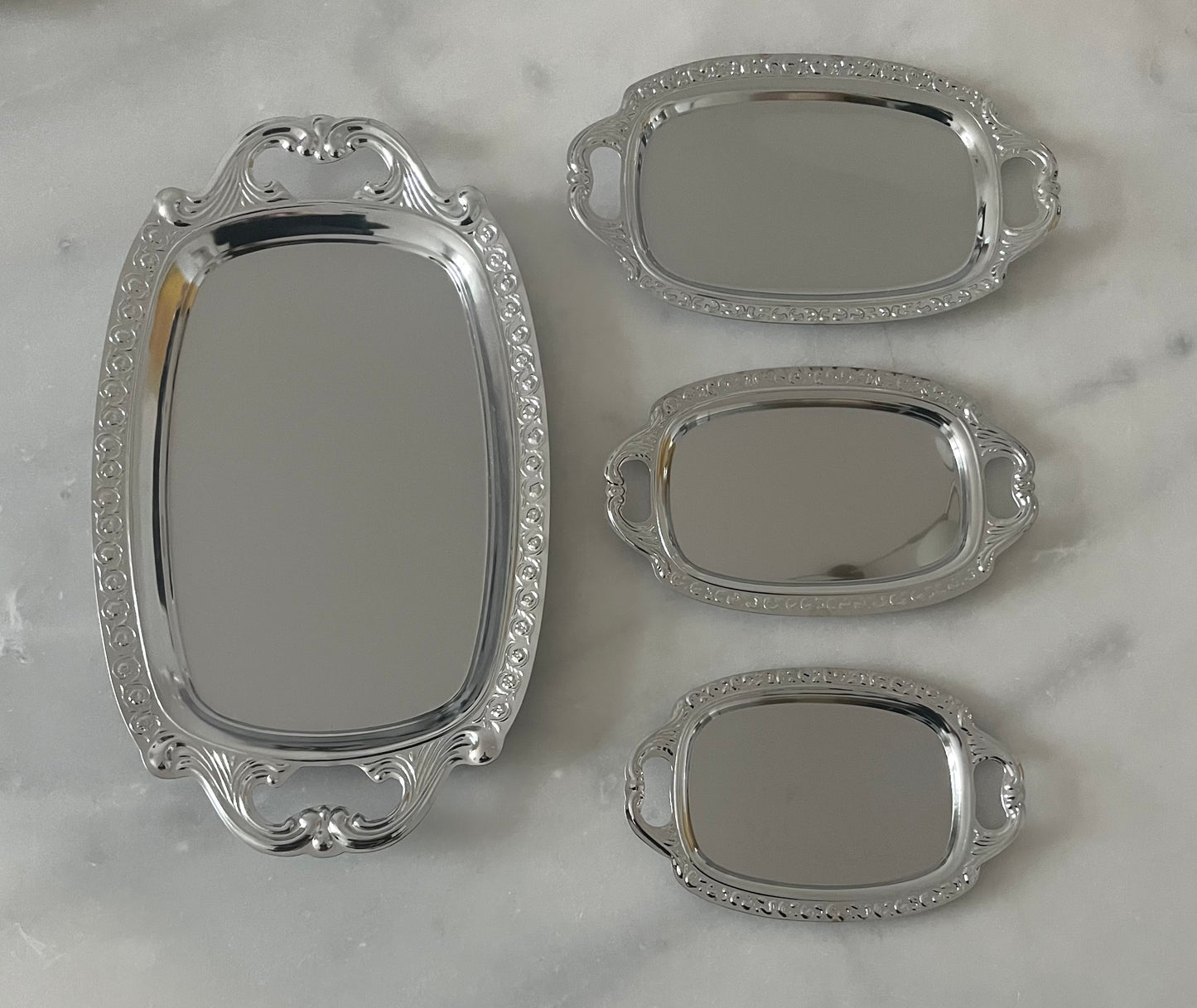 Vintage Adorned Steel Trays