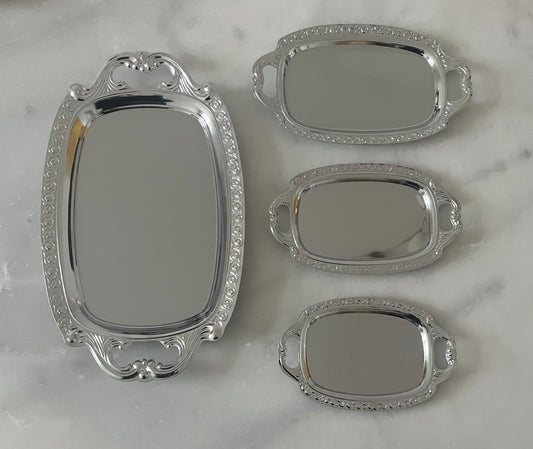 Vintage Adorned Steel Trays