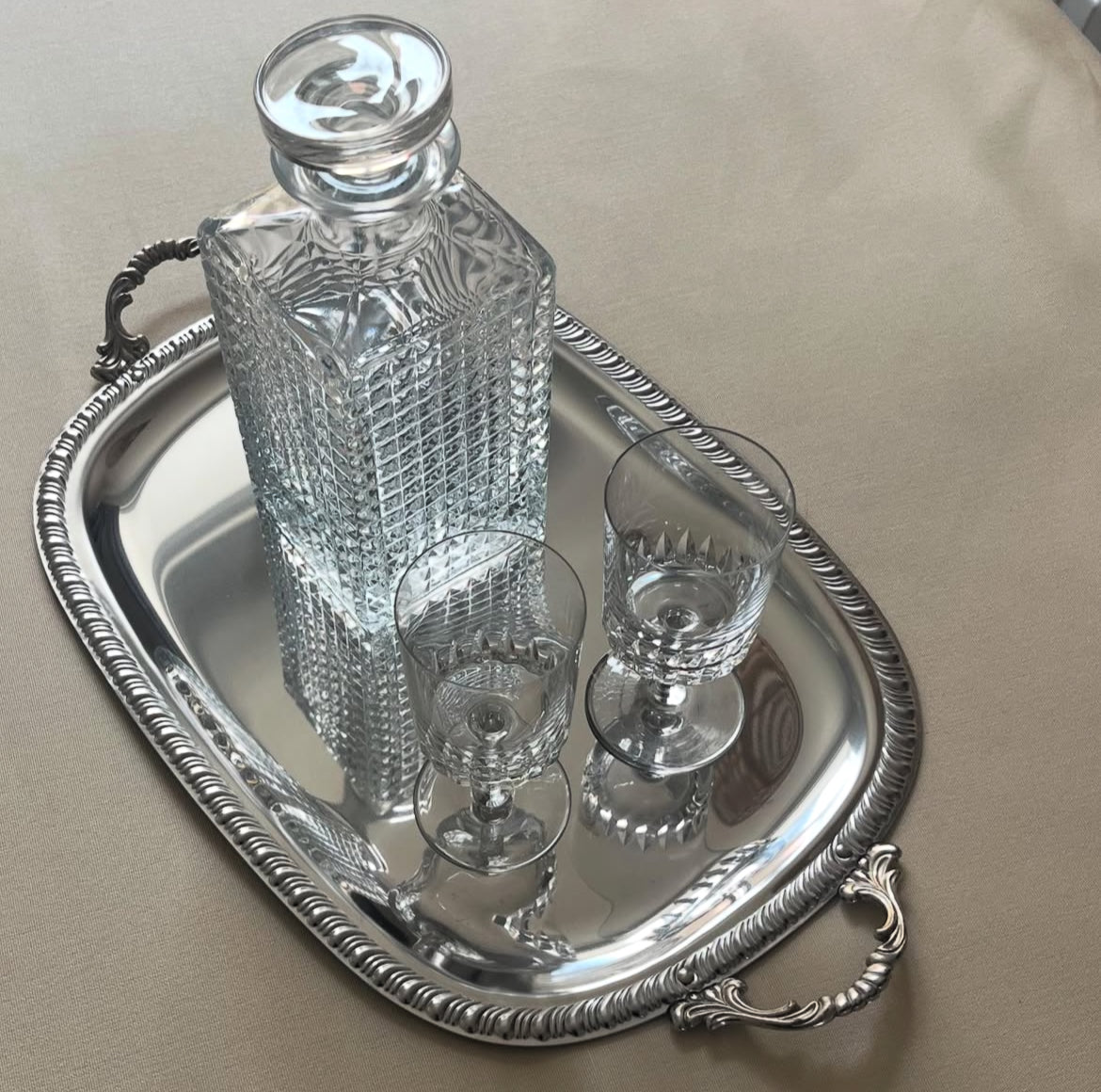 Adorned Steel Tray