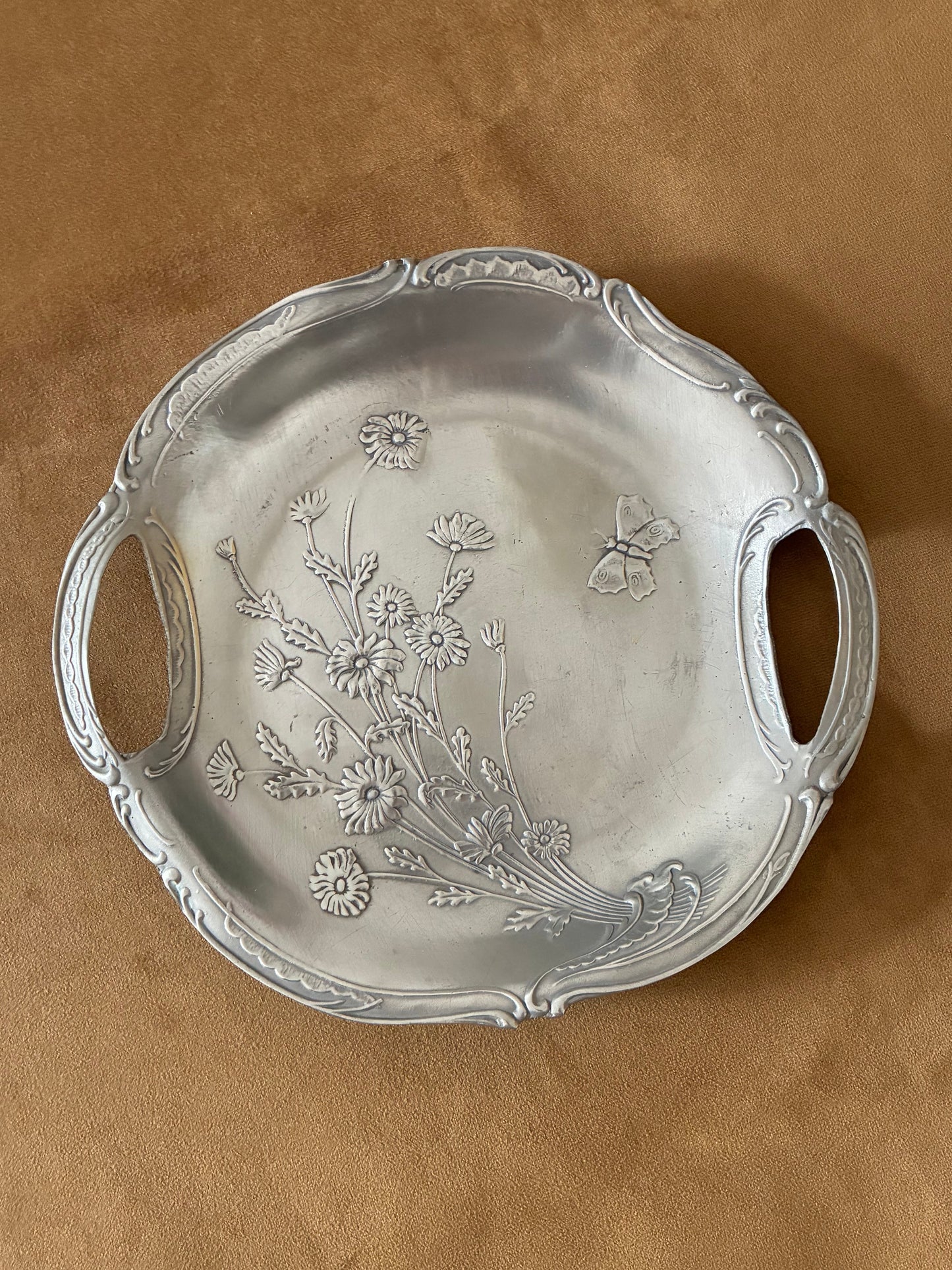 Wildflowers & Butterfly Pewter Tray