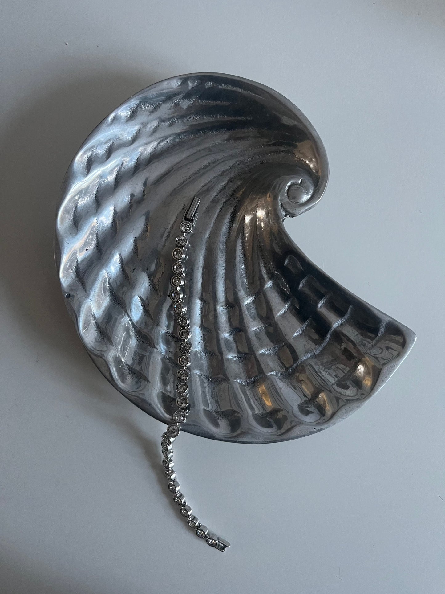 Swirly Pewter Shell Dish