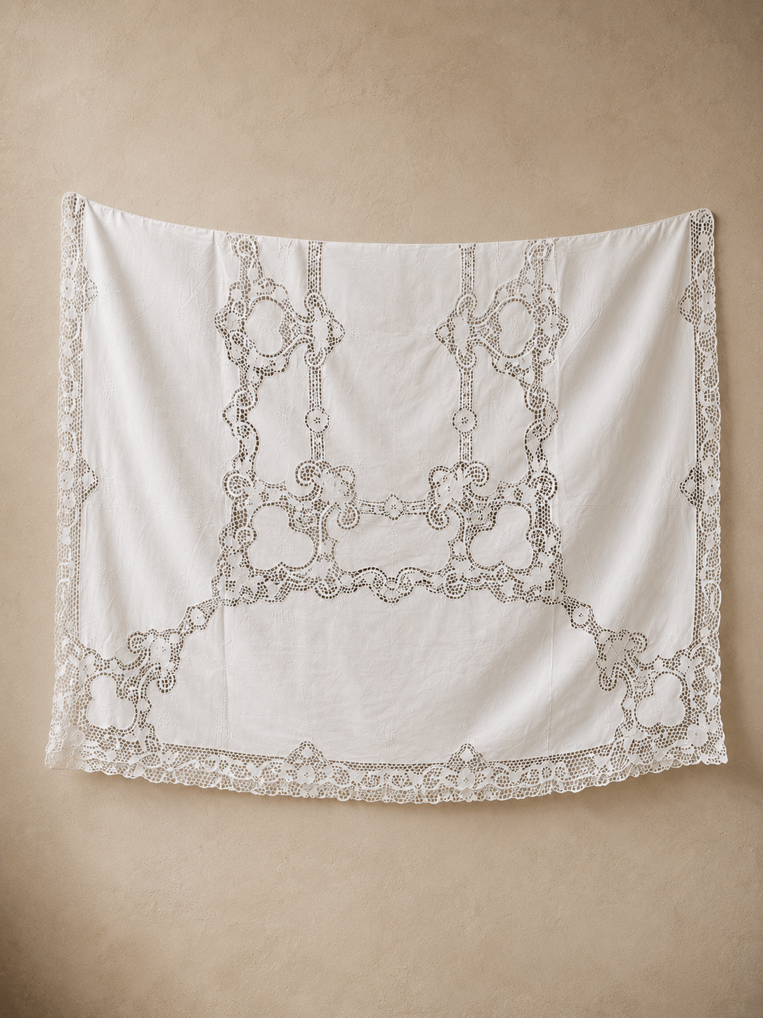 Large Vintage Italian Lace Tablecloth