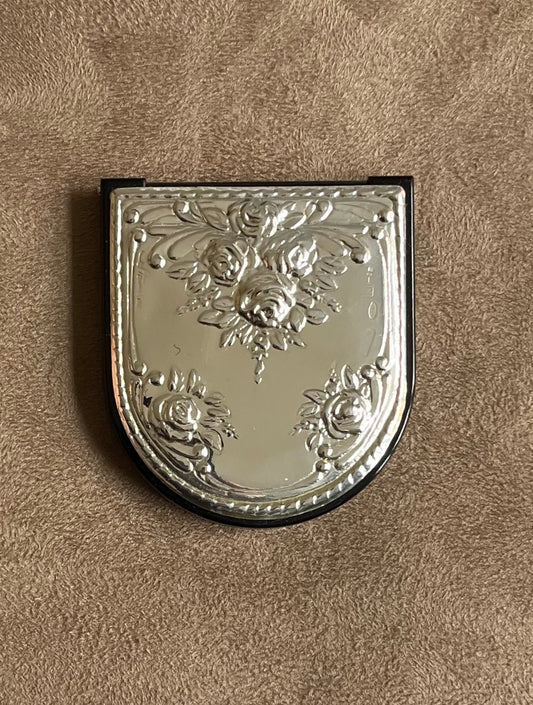 Vintage Faux Tortoise Mirror with Silver Details