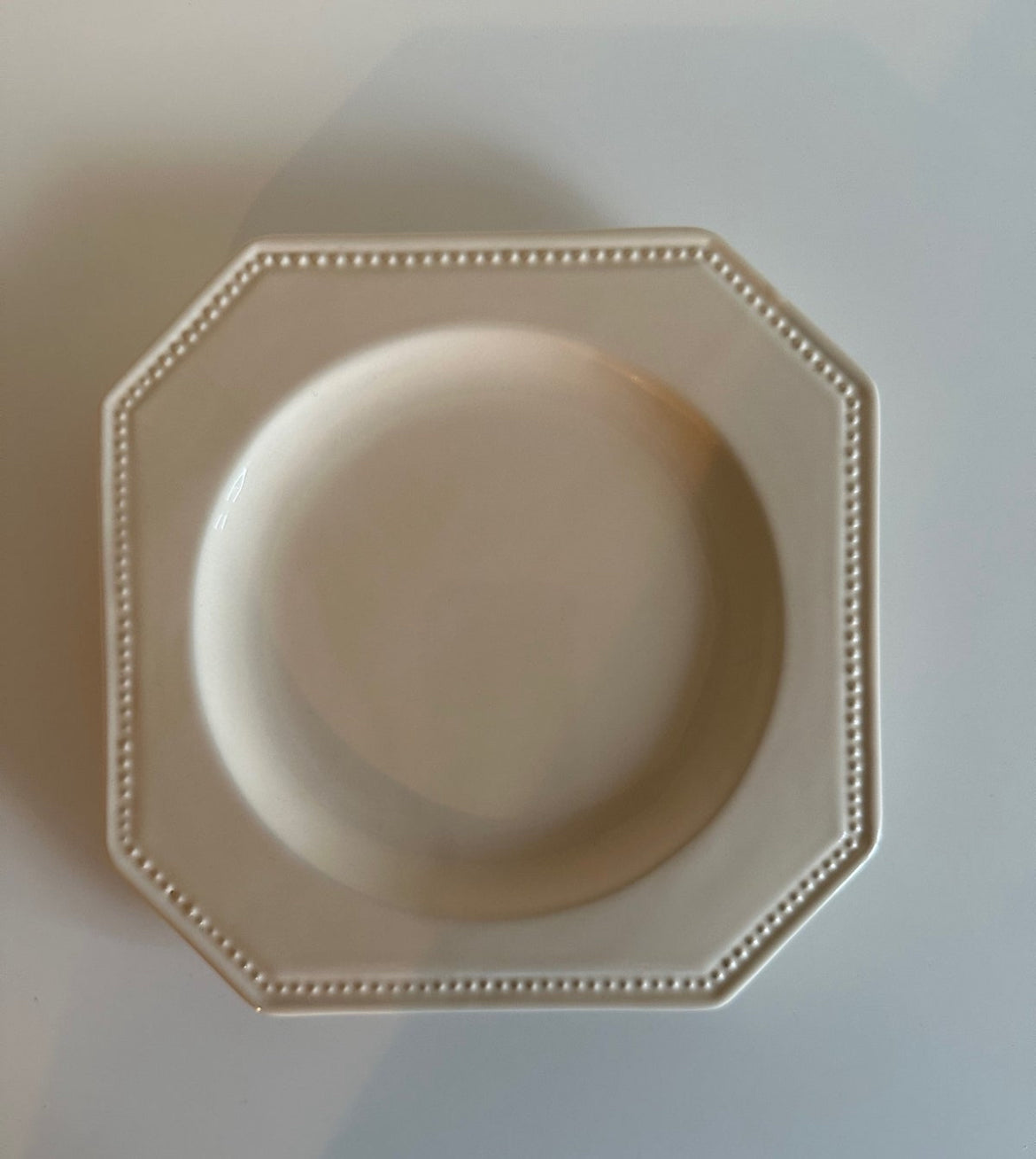 Vintage Ceramic Plates with Pearl Edge