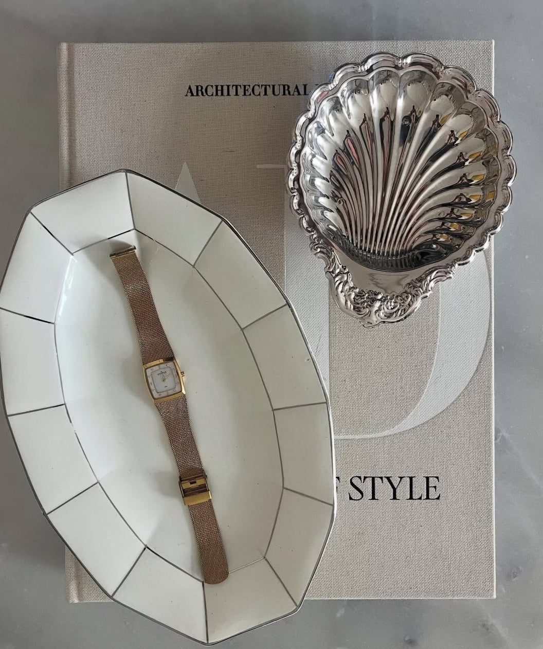 Footed Silver Plated Shell Dish