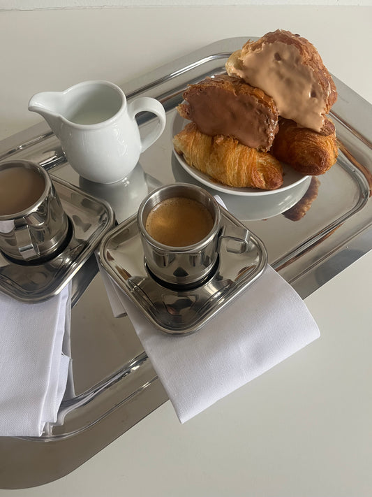 Italian Espresso Cup with Squared Saucer