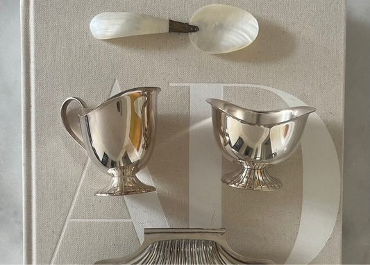 Vintage Silver Plated Creamer and Sugar Set