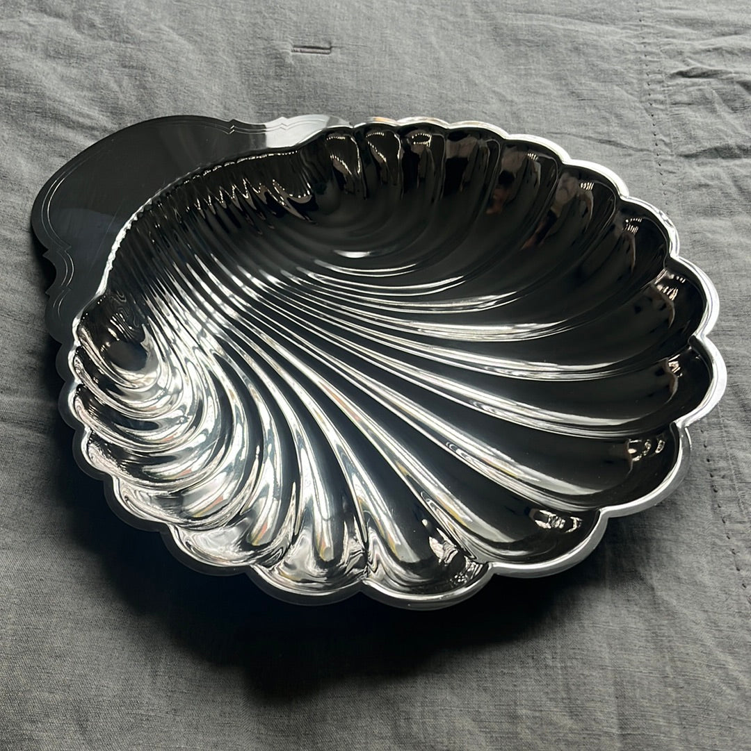Massive Silver Plated Fleuron Dish