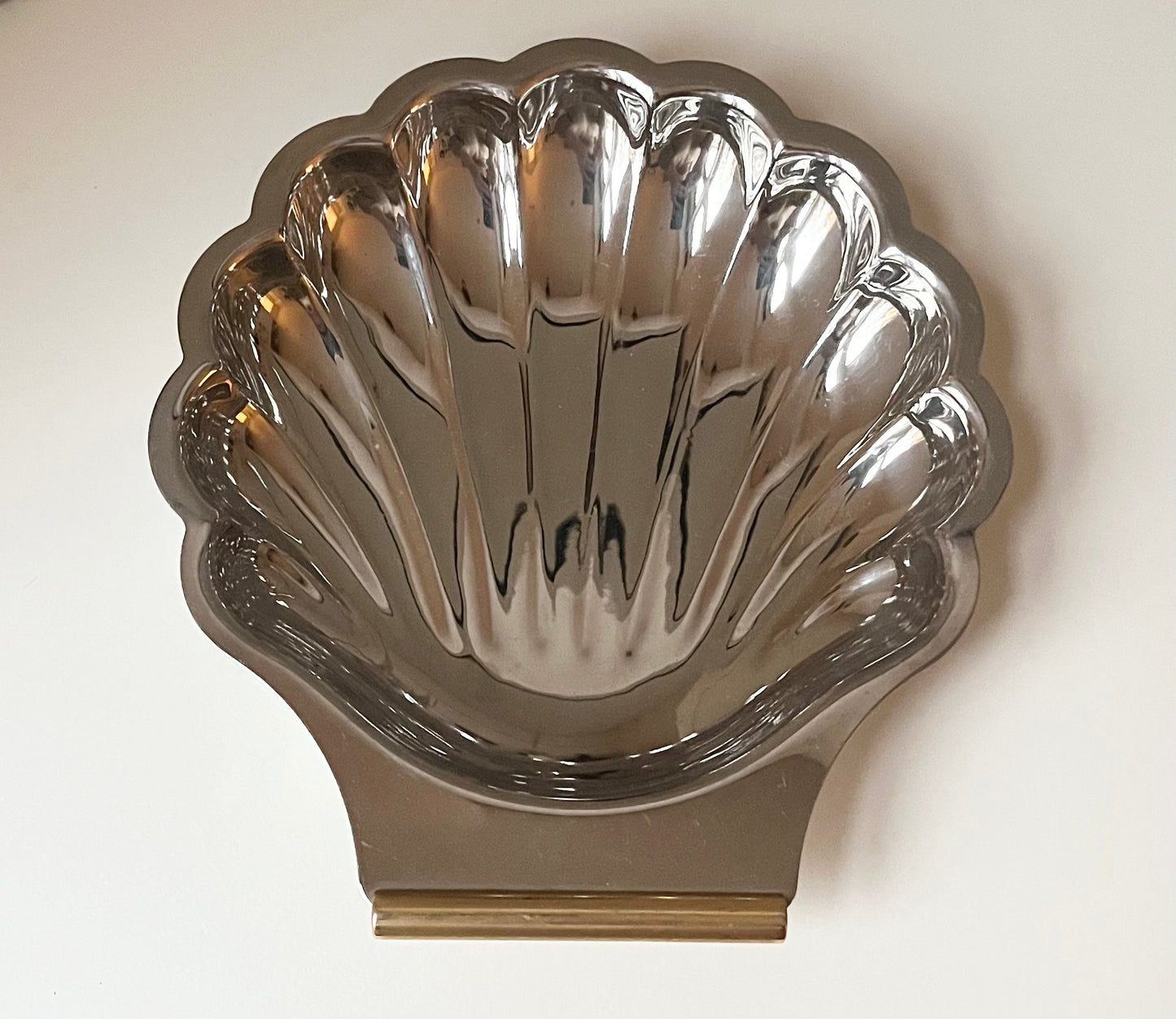 Silver Plated Shell Dish with a Golden Touch