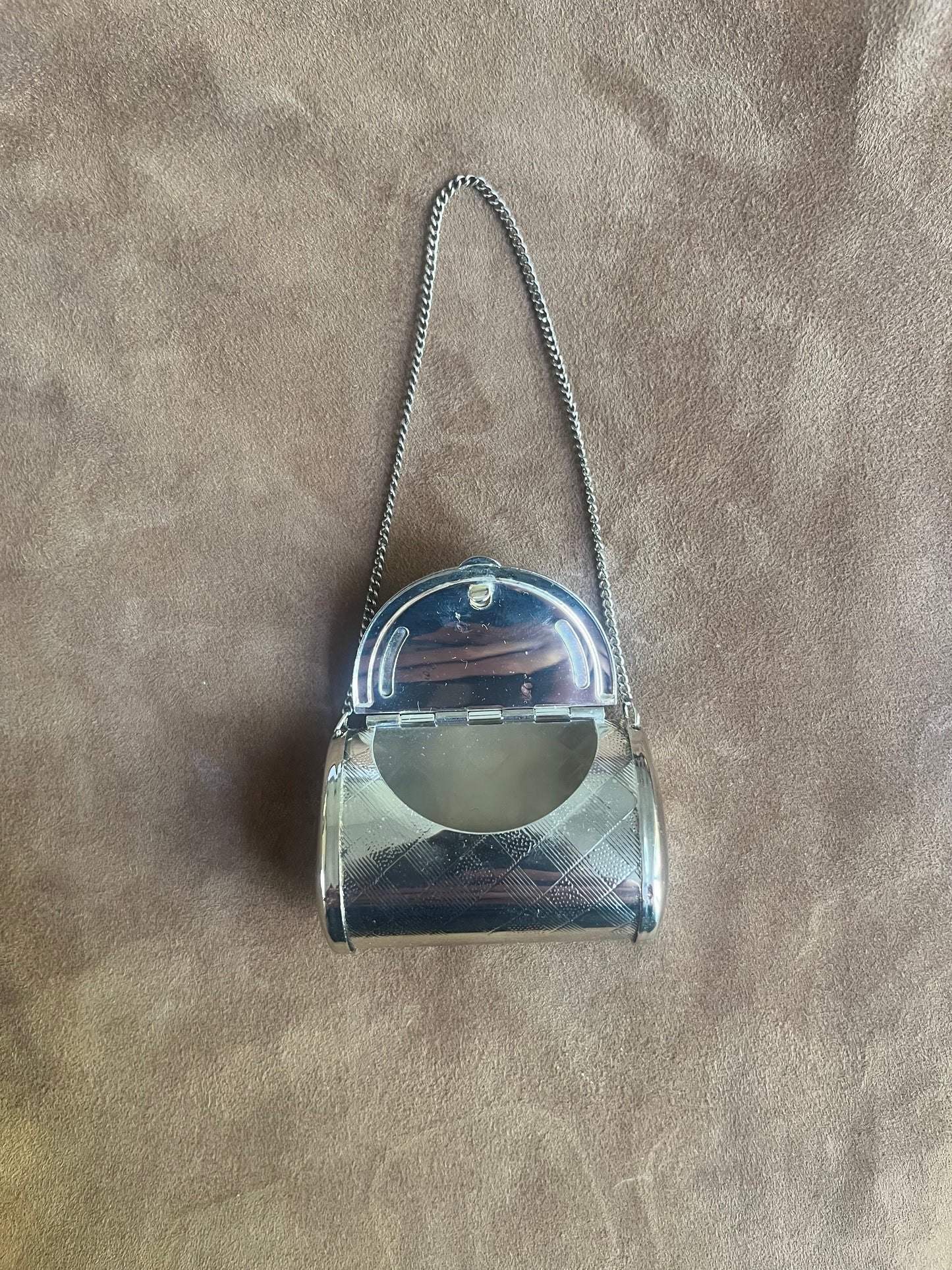Antique Silver Plated Pill “Bag” Box