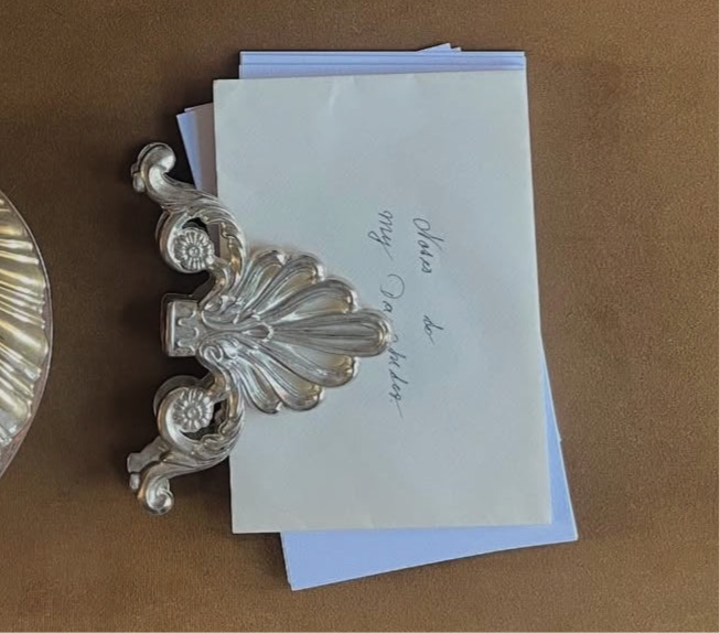 Adorned Silver Plated Napkin/Letter Holder