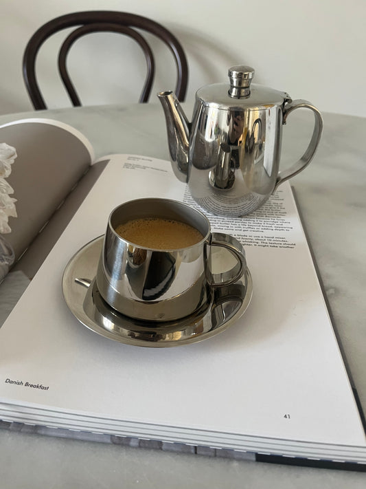 Vintage Italian Steel Large Espresso Cup