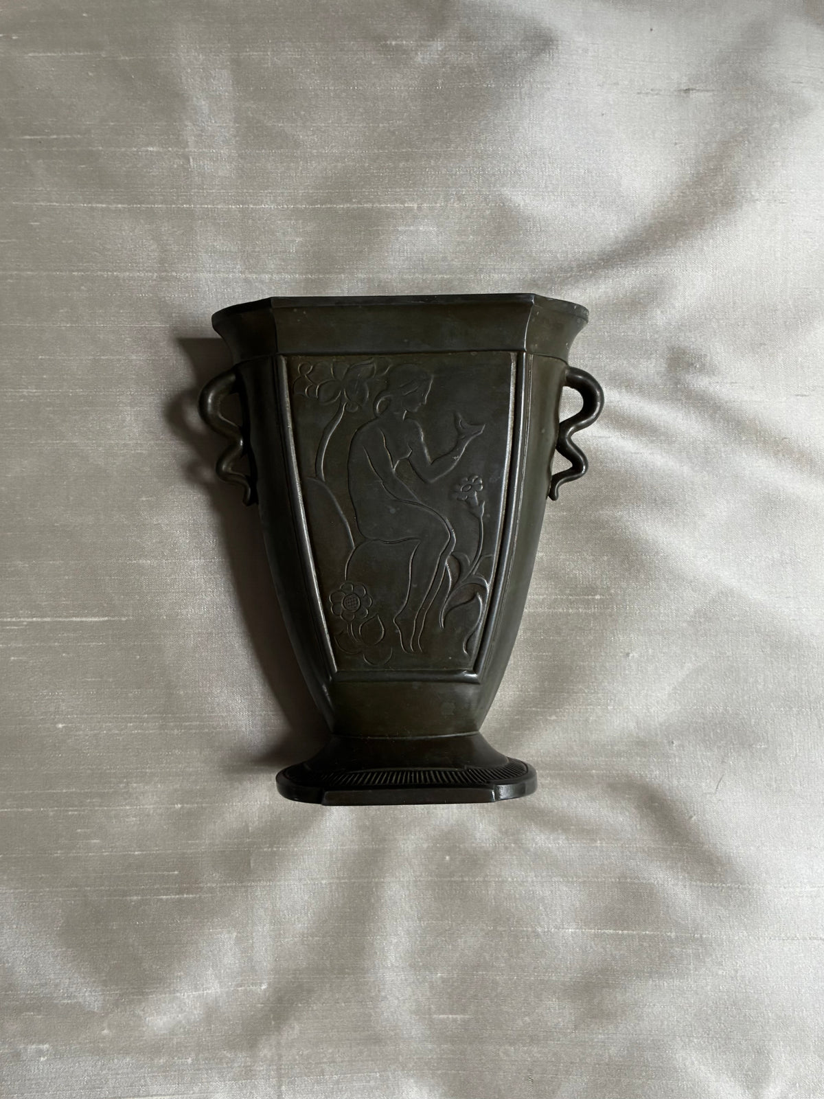 Figural Just Andersen Disko Metal Vase