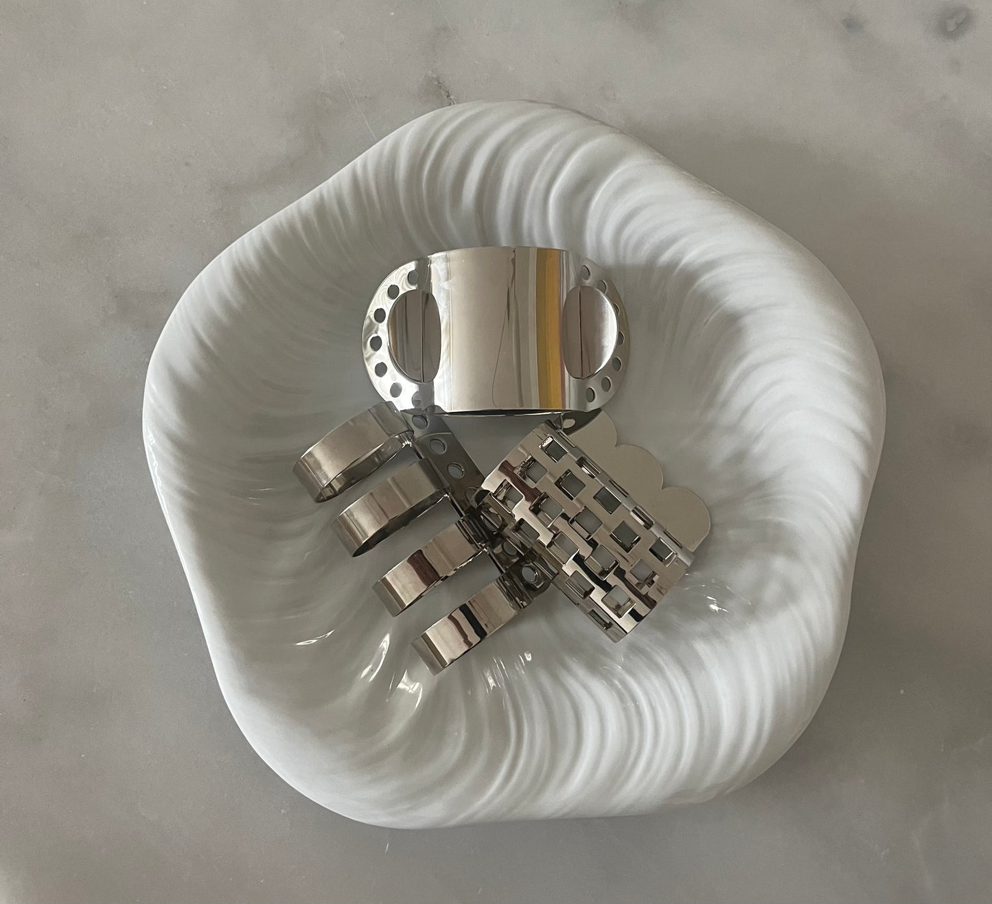 Rare Bodum Steel Napkin Rings by Nathalie du Pasquier (1990s)