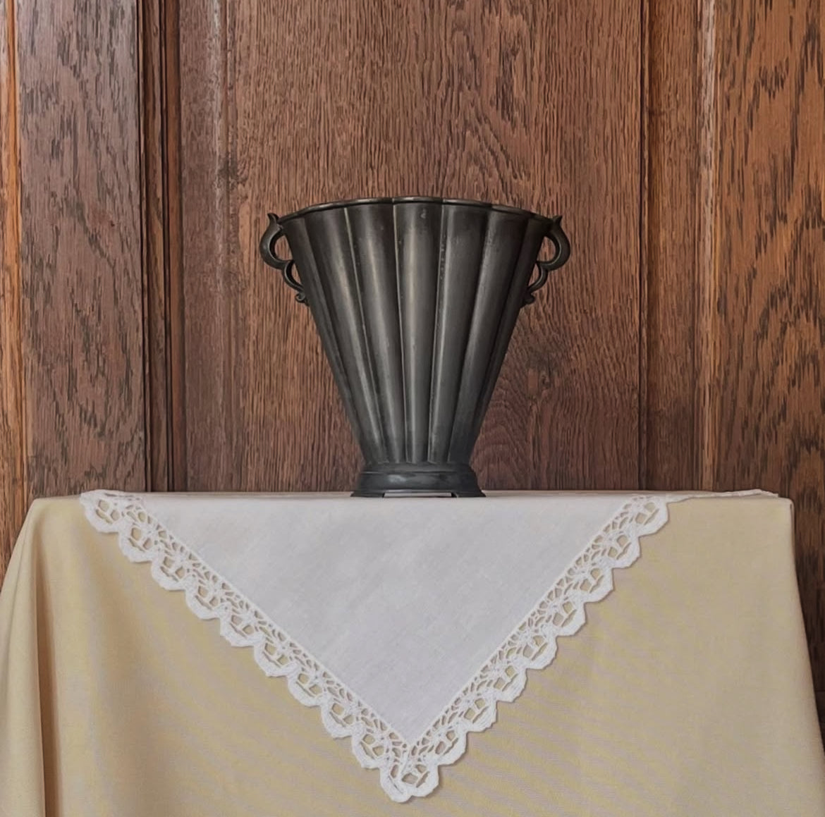 Danish Diskometal Fan Vase