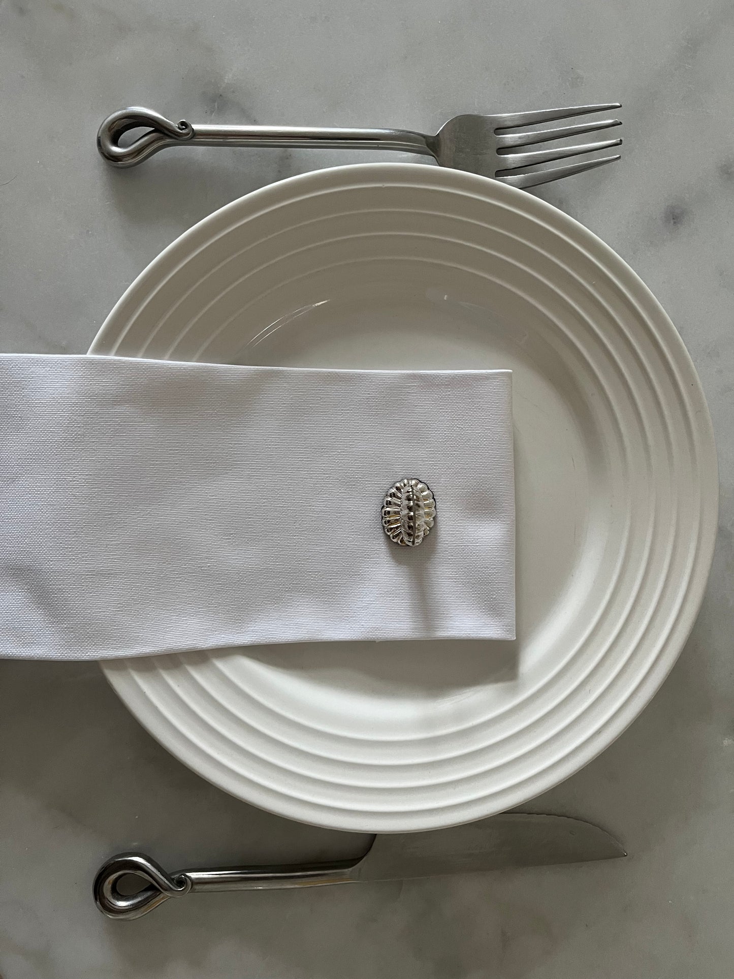 Silver Plated Shell Card Holders (set of 2)