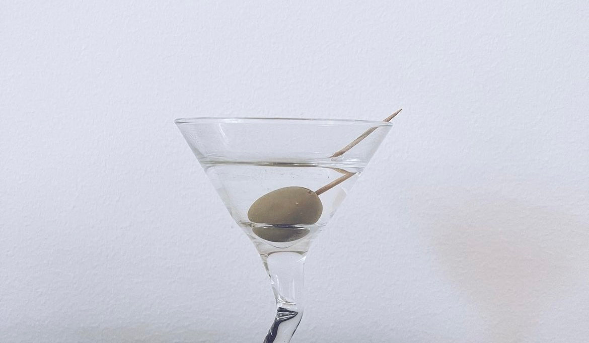 Vintage Martini Glass with Wiggly Stem