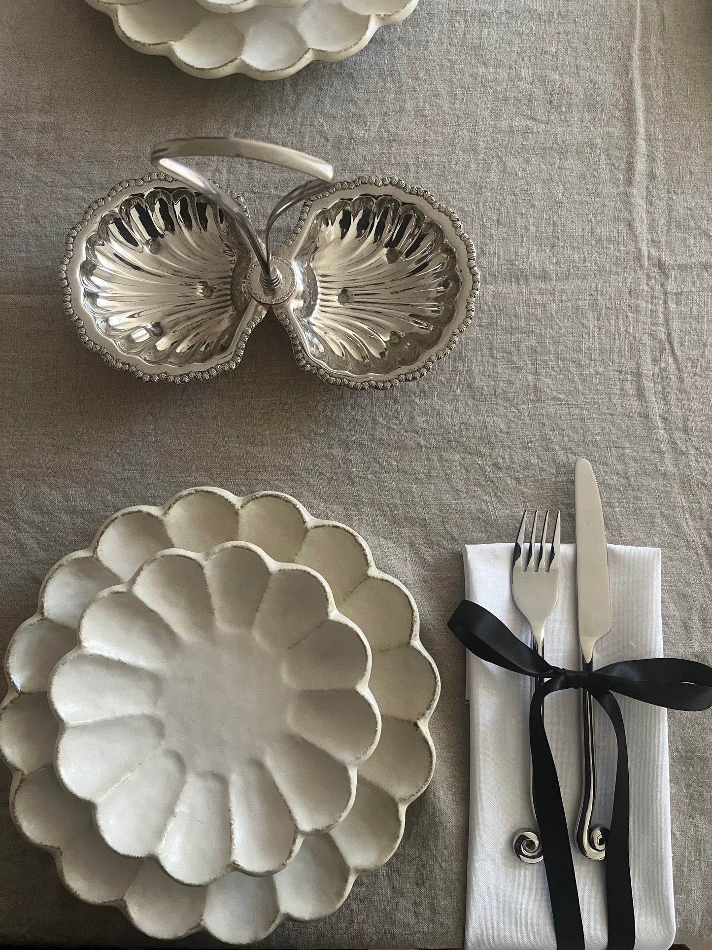 Silver Plated Double Serving Dish
