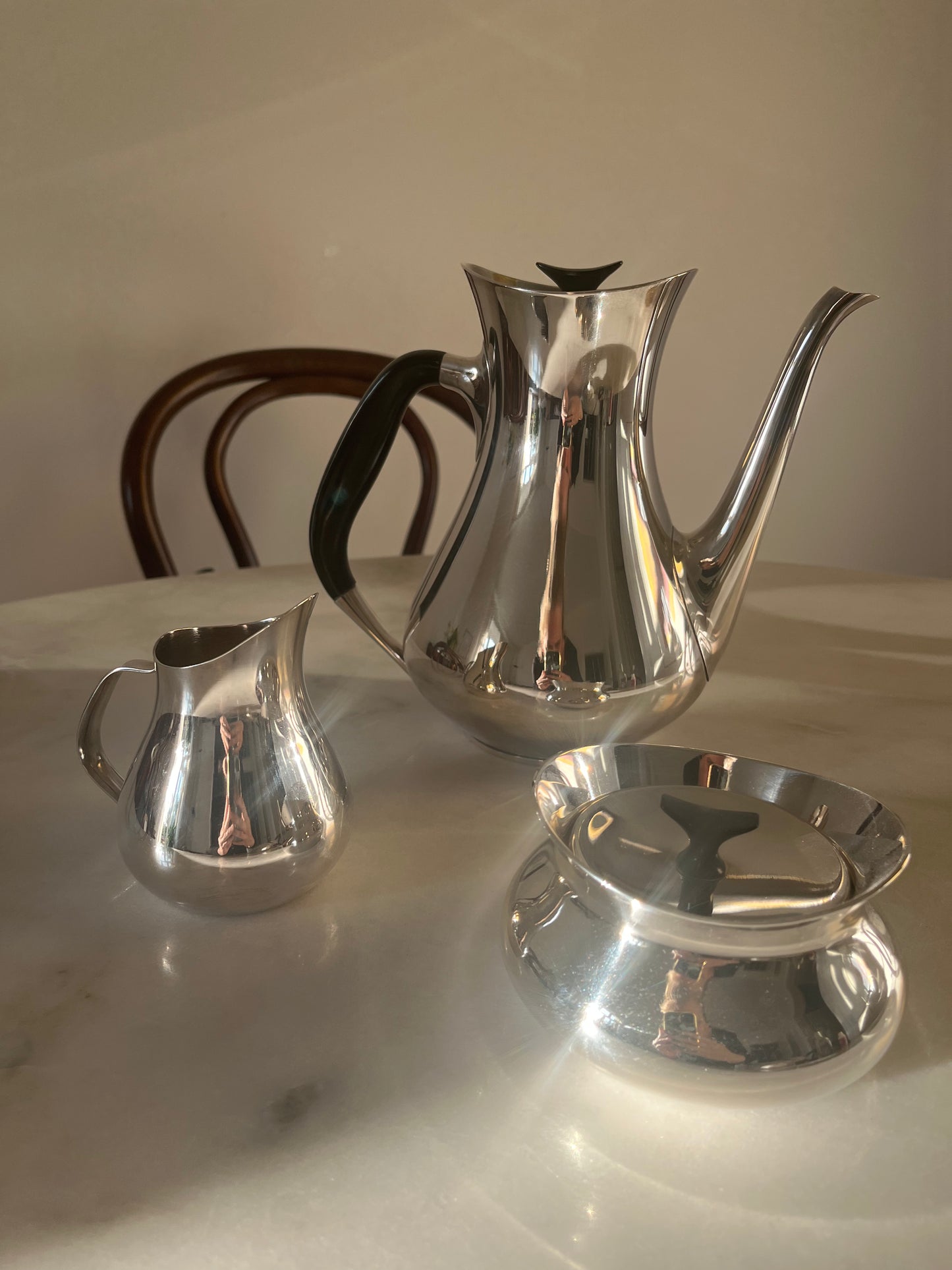 Danish Mid-Century Silver Plated Coffee Set