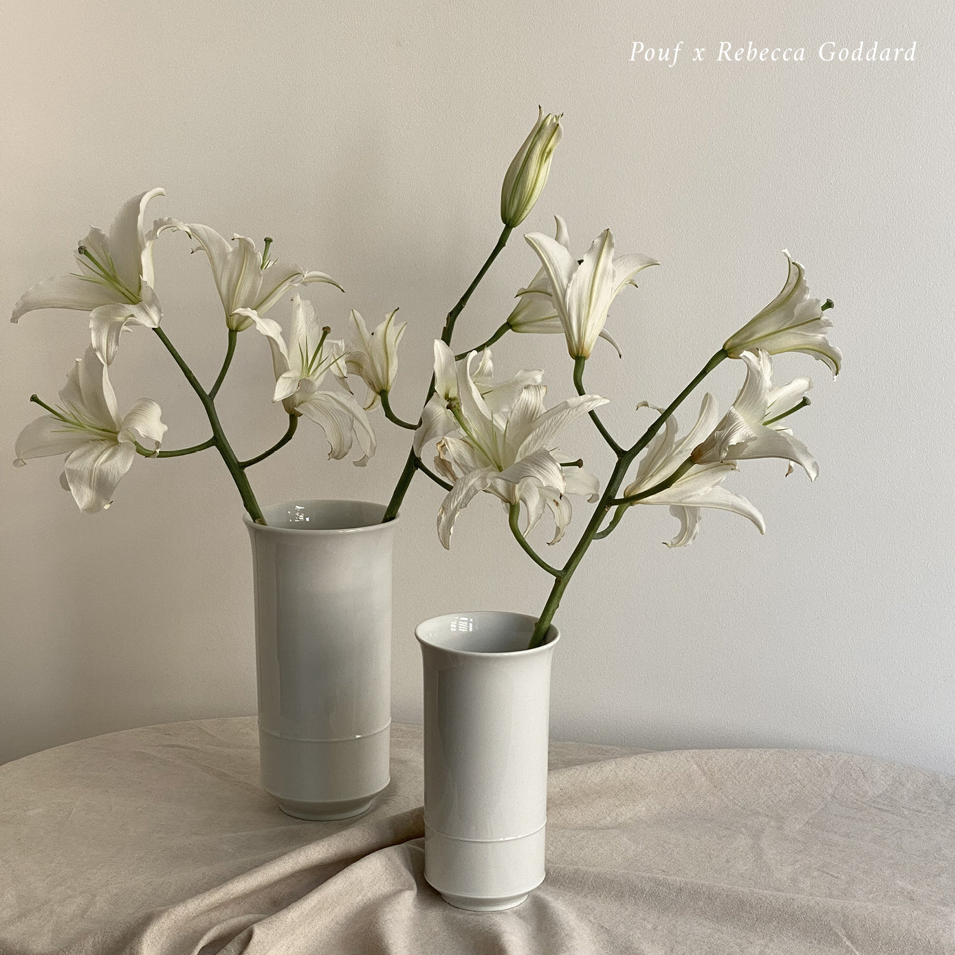 Mid-Century Bisque Porcelain Vases