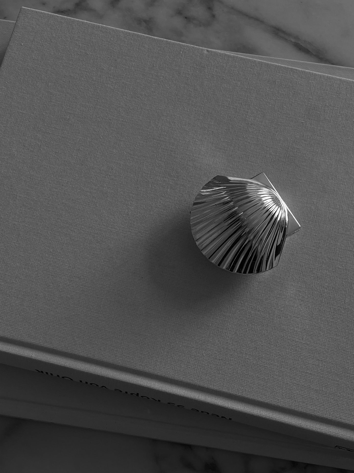 Silver-plated Shell Pill Box with Spoon