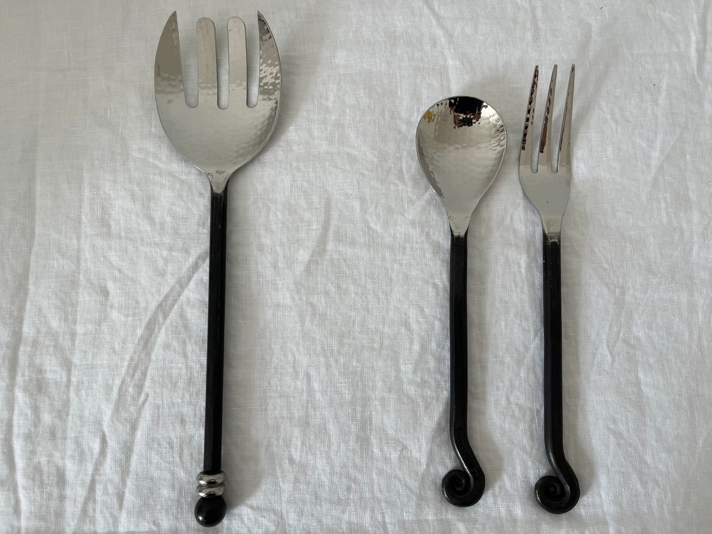 Vintage Black Steel Serving Utensils