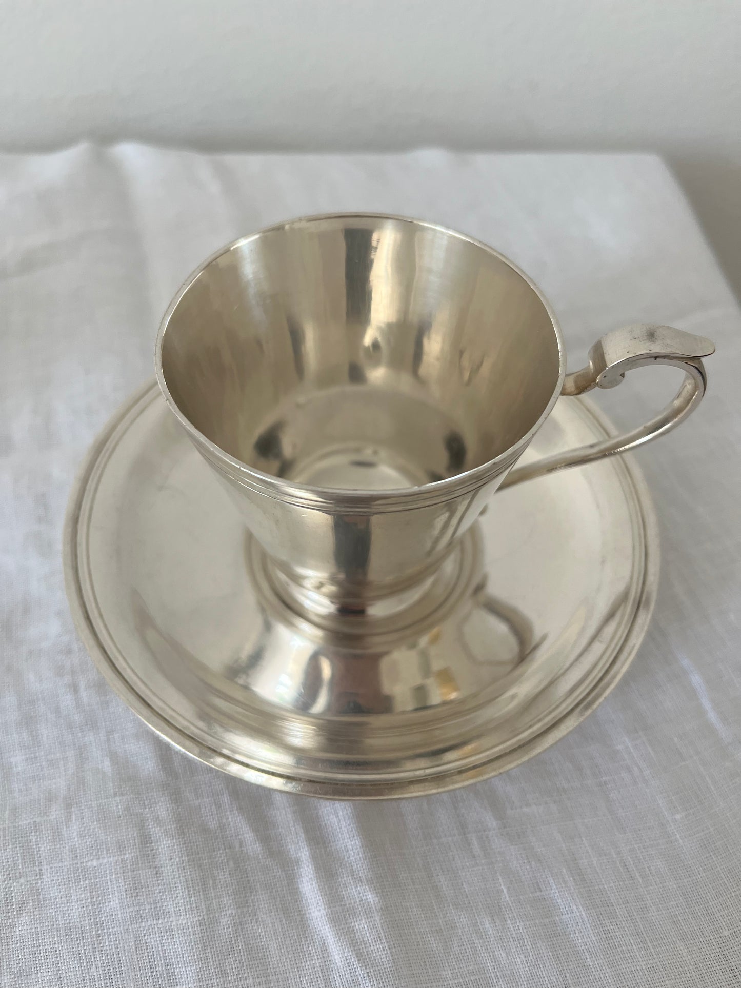Art Deco Silver Plated Cup with Saucer