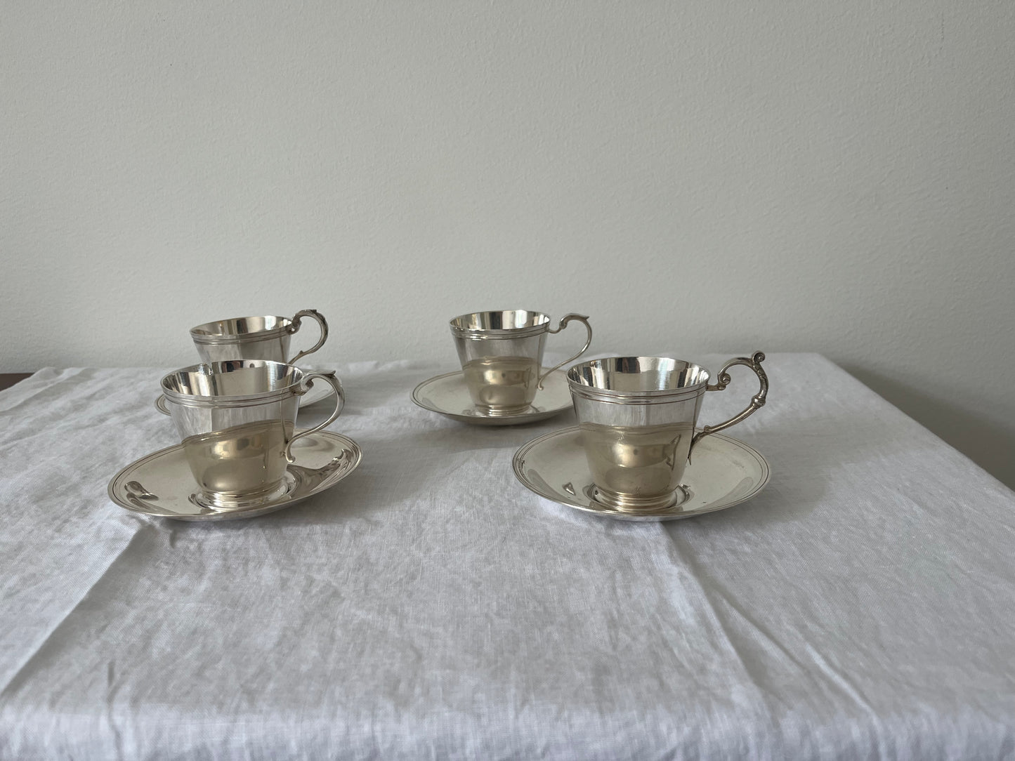 Art Deco Silver Plated Cup with Saucer