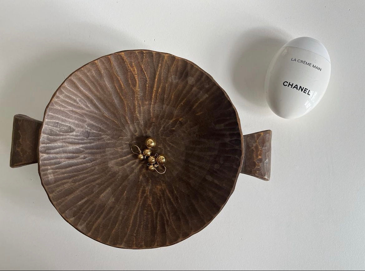 Primitive Hand Carved Wooden Bowl