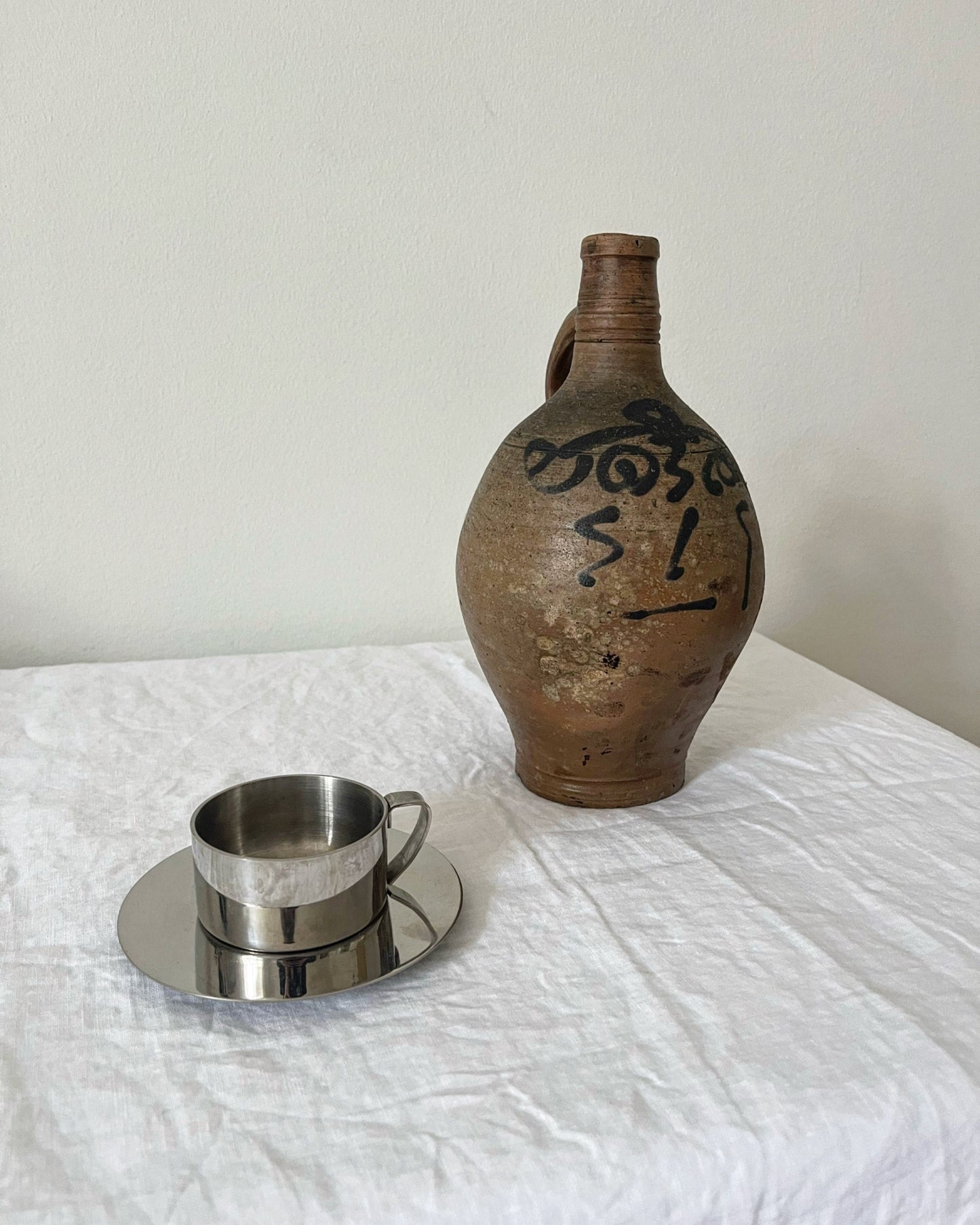 Vintage Jug with Abstract Painting