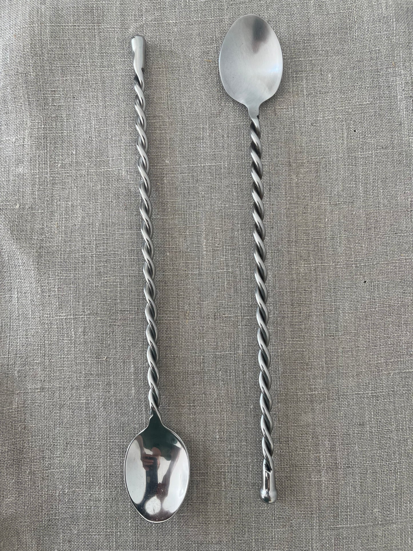 Vintage Steel Long Coffee/Cocktail Spoons