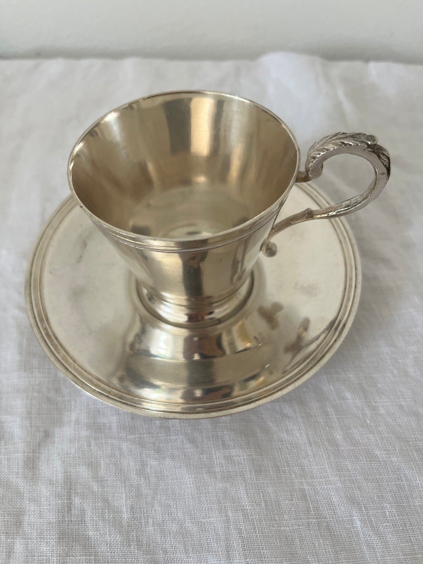 Art Deco Silver Plated Cup with Saucer