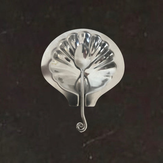 Vintage Steel Saint Jacques Shell Dish with Swirl Spoon (preorder)