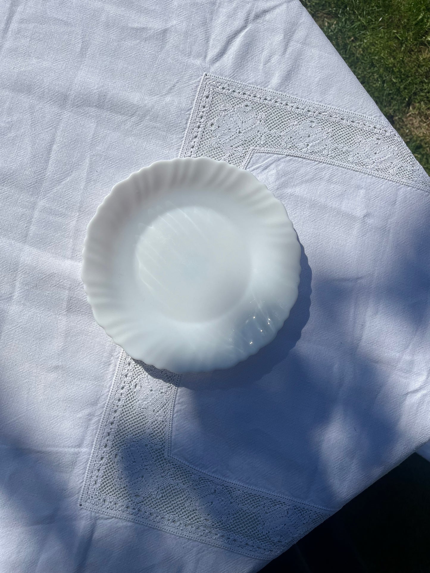 Medium Vintage White Dish