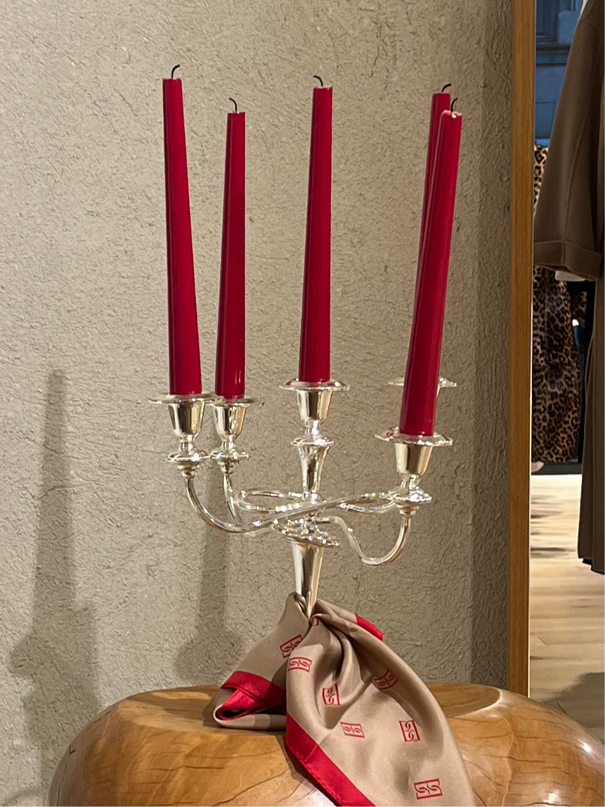 Grand Five-armed Silver Plated Candle Holder