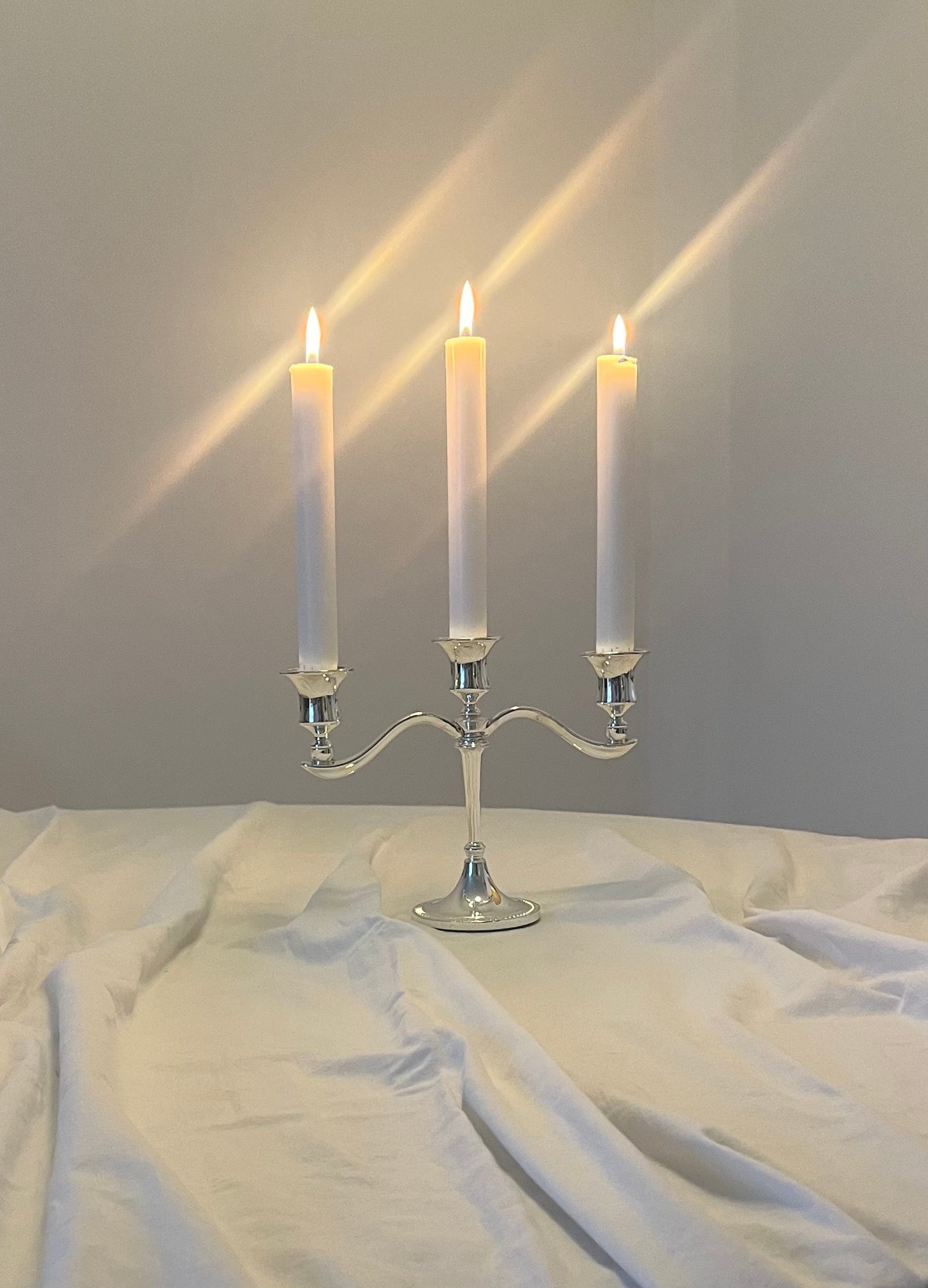 Silver Plated Three-armed Candleholder