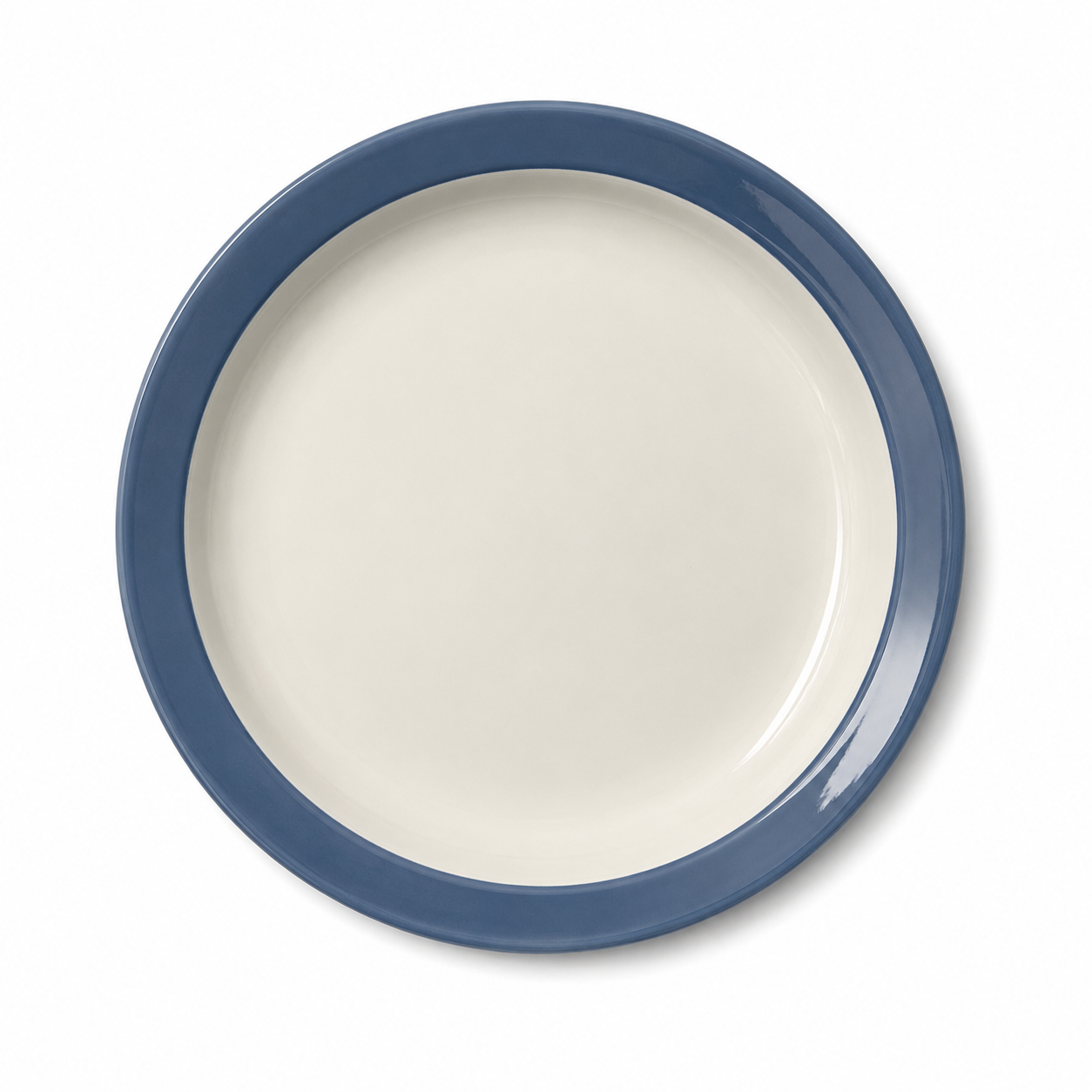 Small Vintage Dish with Blue Rim
