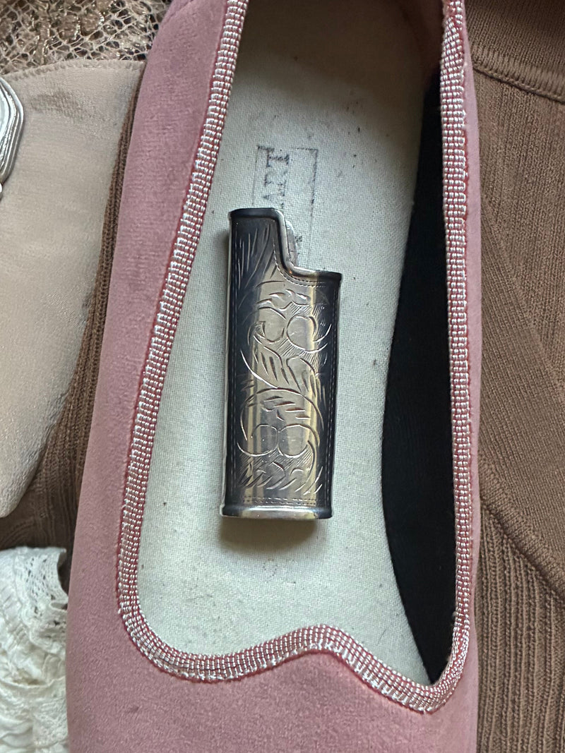 Engraved Silver Lighter Case