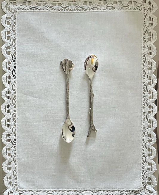 Rare Ginkgo Silver-plated Spoon Set