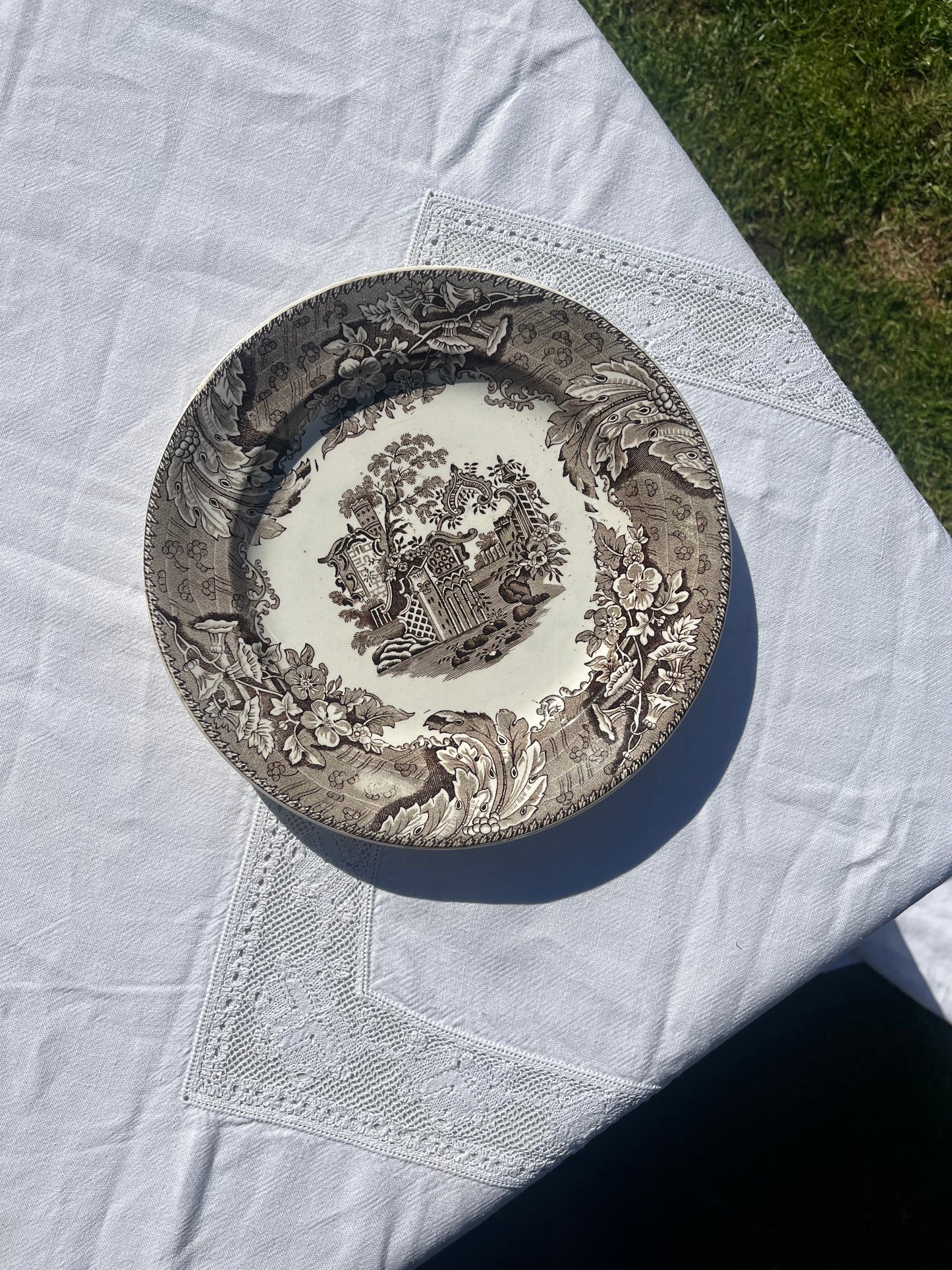 Large Vintage Floral Dish