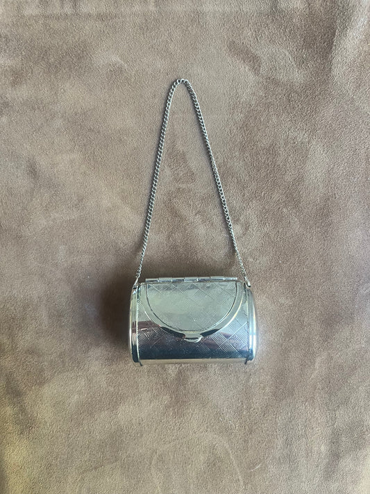 Silver-Plated Pill Box with Detachable Chain