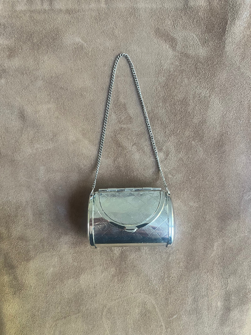 Silver-Plated Pill Box with Detachable Chain