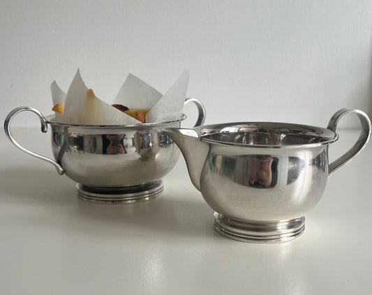 Silver Plated Creamer and Bowl (set)