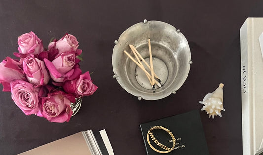 Pearl Adorned Pewter Bowl