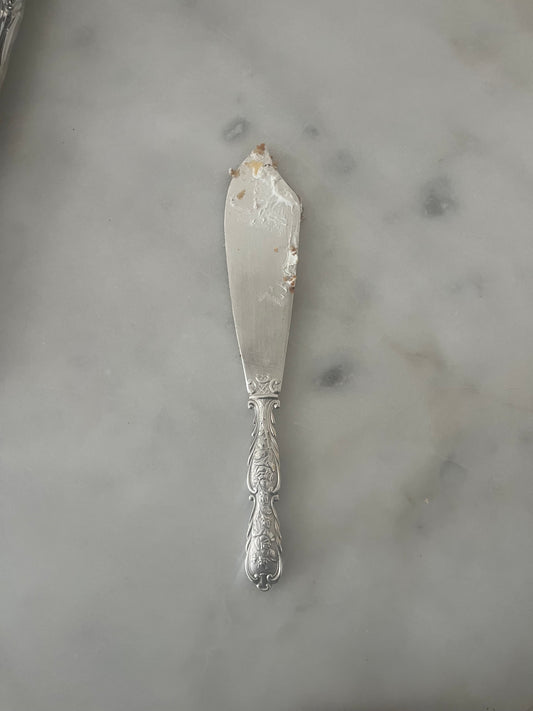 Adorned Silver-plated Cake Knife