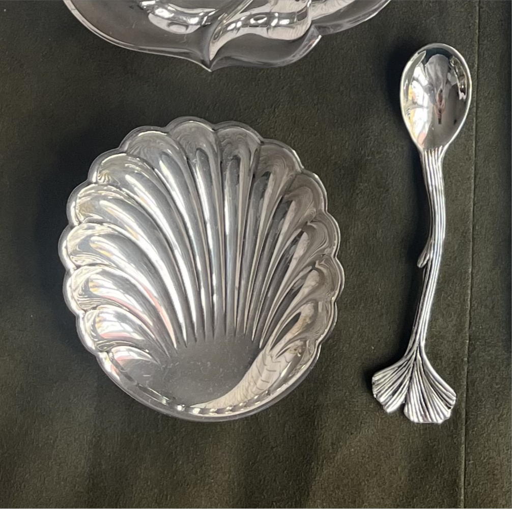 Silver Plated Footed Shell Trinket