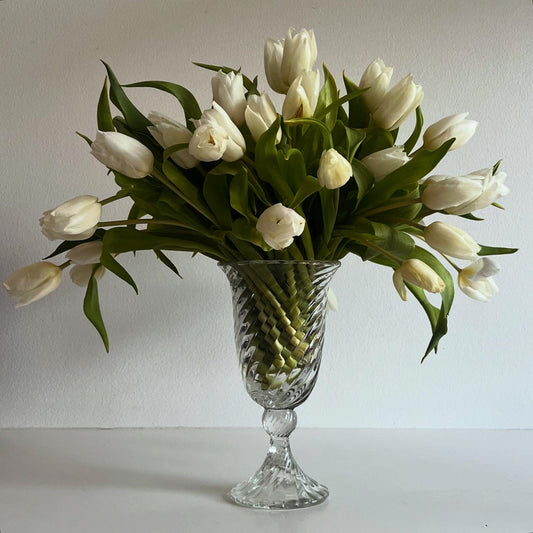 Vintage Glass Swirl Vase