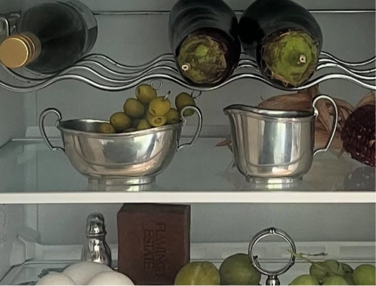 Danish Mid-Century Pewter Creamer and Sugar Set